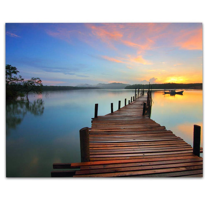 Sunset Dock Escape- 8 x 10" Photo Art Print Ready to Frame.- Picturesque Wall Art-. Home D?cor, Office D?cor &amp; Unique Wall Print. Great Addition for Lake House Decor &amp; Parties.