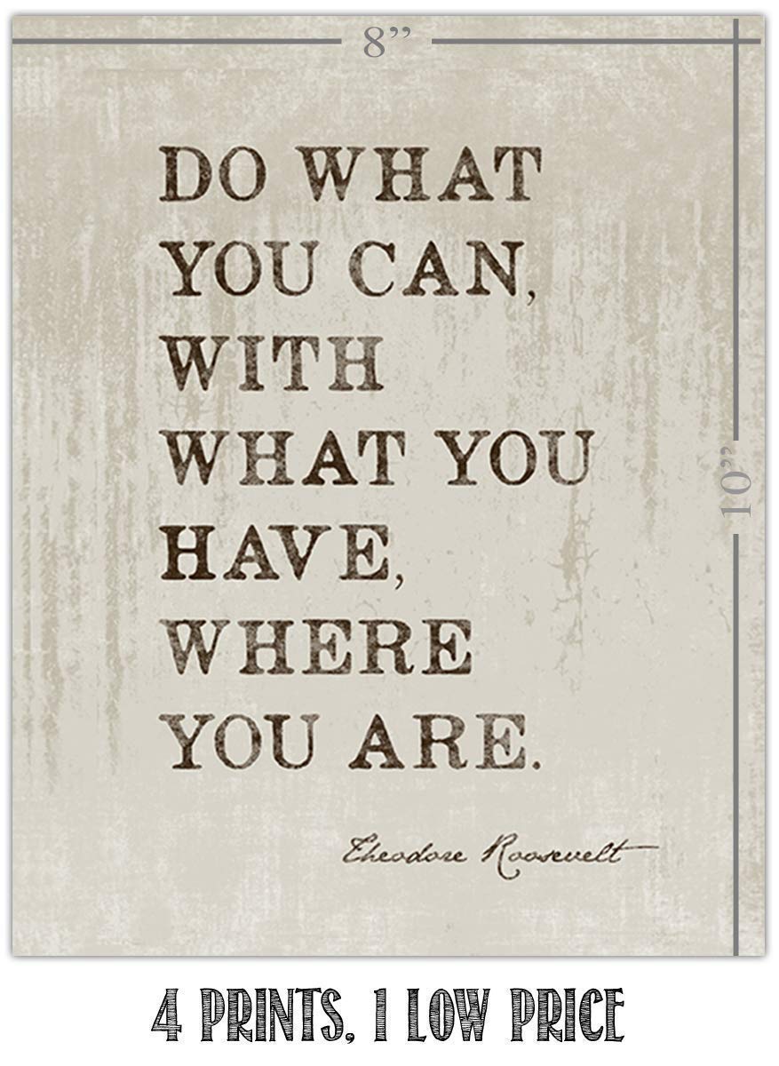 Famous Quotes Wall Art Set-4 (VG) 8 x 10"s Art Wall Prints- Eleanor Roosevelt, Rosa Parks, Mark Twain, Van Gogh-Ready to Frame. Home D?cor, Studio &amp; Office D?cor. Perfect for Motivation &amp; Inspiration.