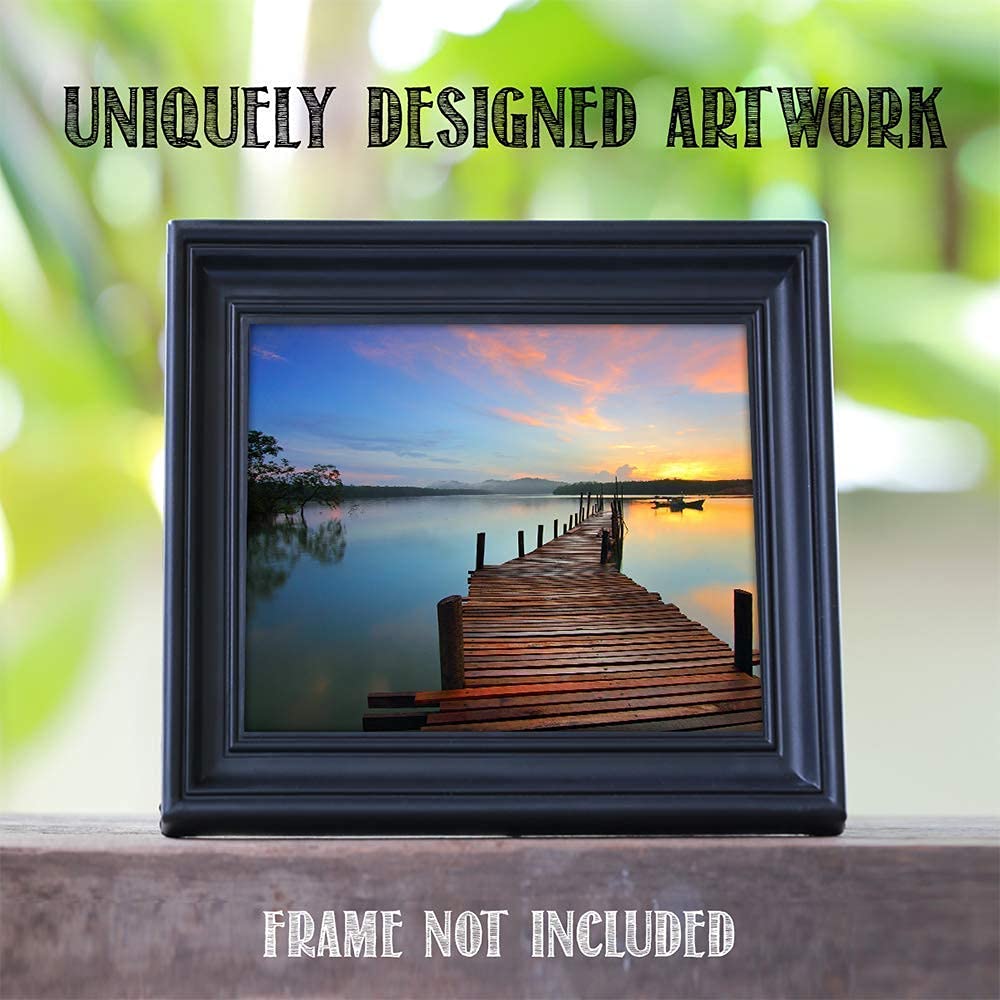 Sunset Dock Escape- 8 x 10" Photo Art Print Ready to Frame.- Picturesque Wall Art-. Home D?cor, Office D?cor &amp; Unique Wall Print. Great Addition for Lake House Decor &amp; Parties.