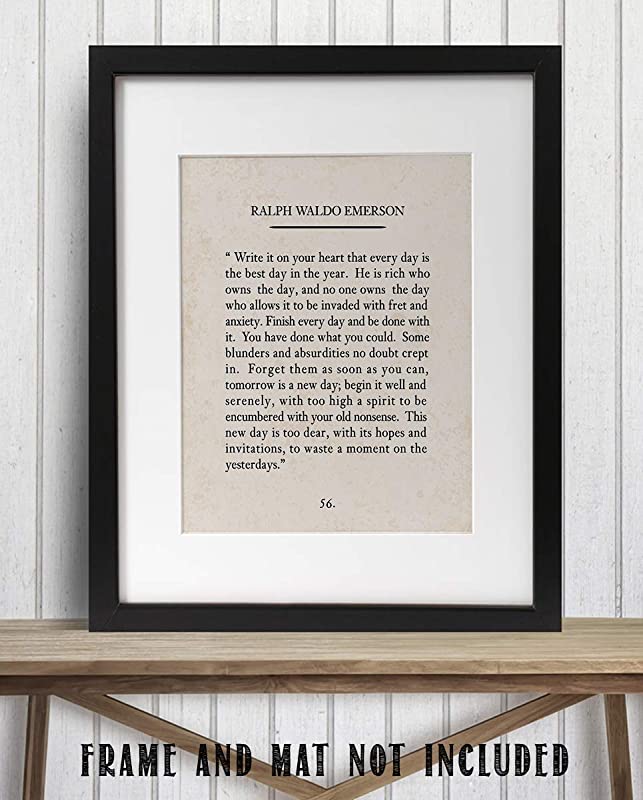 "Write It On Your Heart"- Ralph Waldo Emerson Poem Page Print- 8 x 10"