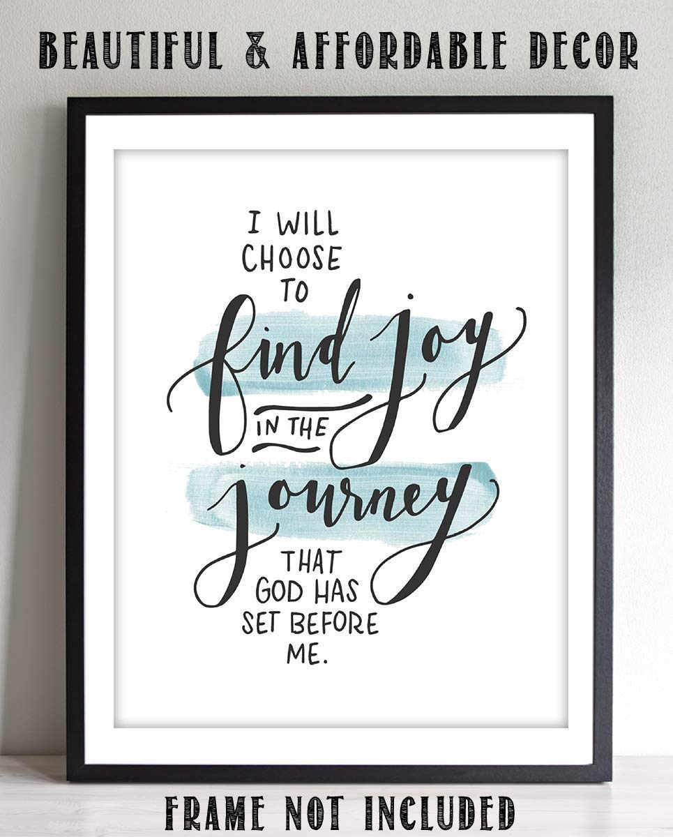 Find Joy in the Journey God Has Set Before You 8 x 10" Spiritual Wall Decor. Modern Typographic Print-Ready to Frame. Home-Office D?cor. Great Christian Gift. Inspiring Reminder To Trust God&