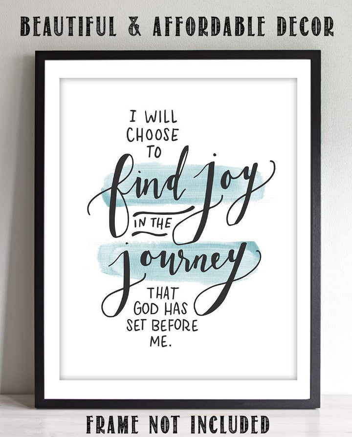 Find Joy in the Journey God Has Set Before You 8 x 10" Spiritual Wall Decor. Modern Typographic Print-Ready to Frame. Home-Office D?cor. Great Christian Gift. Inspiring Reminder To Trust God&