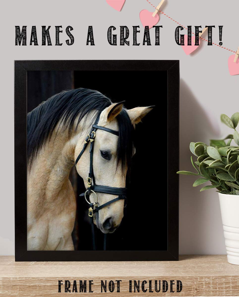 Beautiful Cream Horse- 8 x 10" Print Wall Art- Ready to Frame- Home D?cor, Nursery D?cor Wall Prints for Equestrian Themes, Children's Bedroom Wall Decor. Perfect Gift for Veterinarians & Horse Lovers