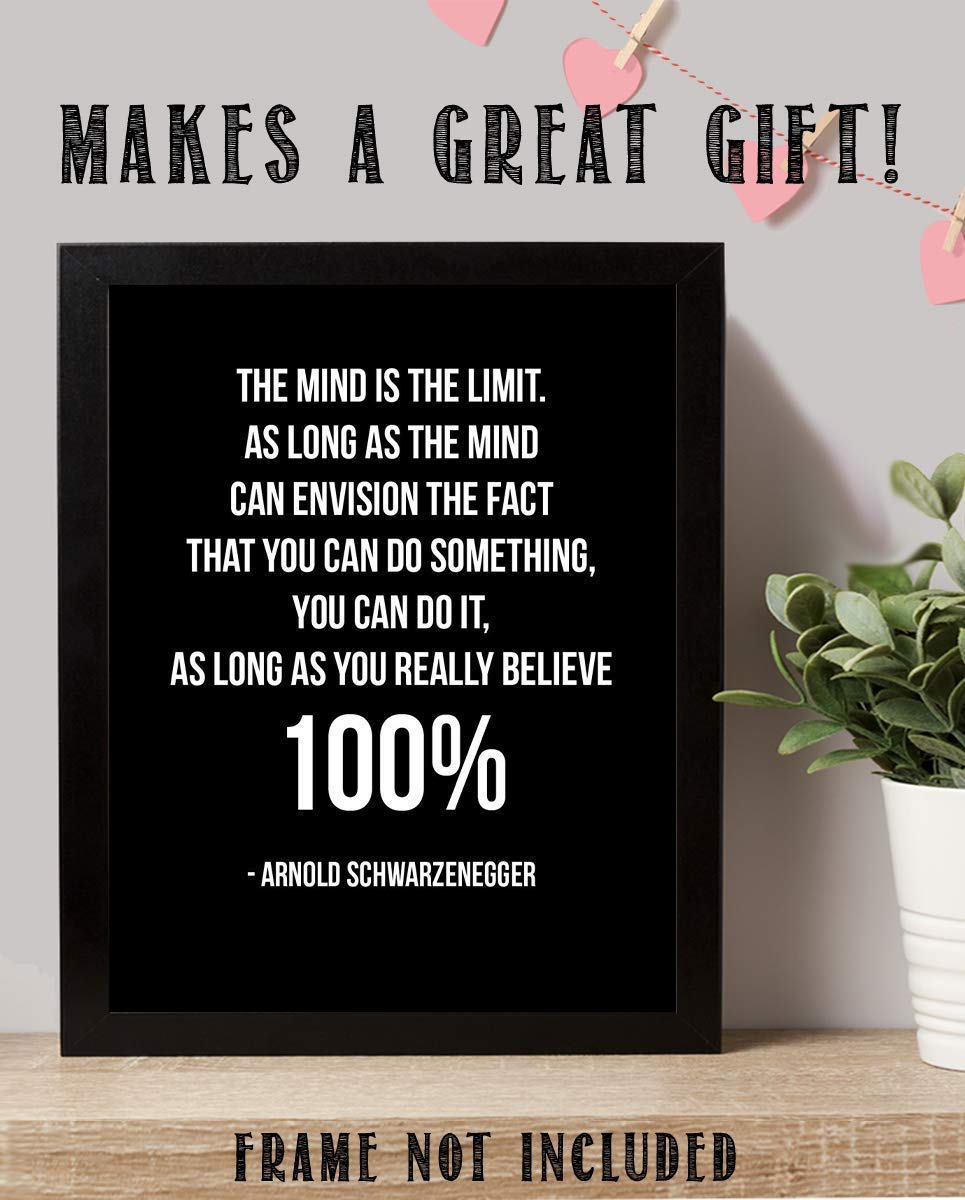 Envision You Can Do It-100%-Arnold Schwarzenegger Quotes Wall Art-8 x 10" Motivational Wall Print-Ready to Frame. Modern Typographic Design. Home-Office-School-Gym D?cor. Perfect Gift for Motivation