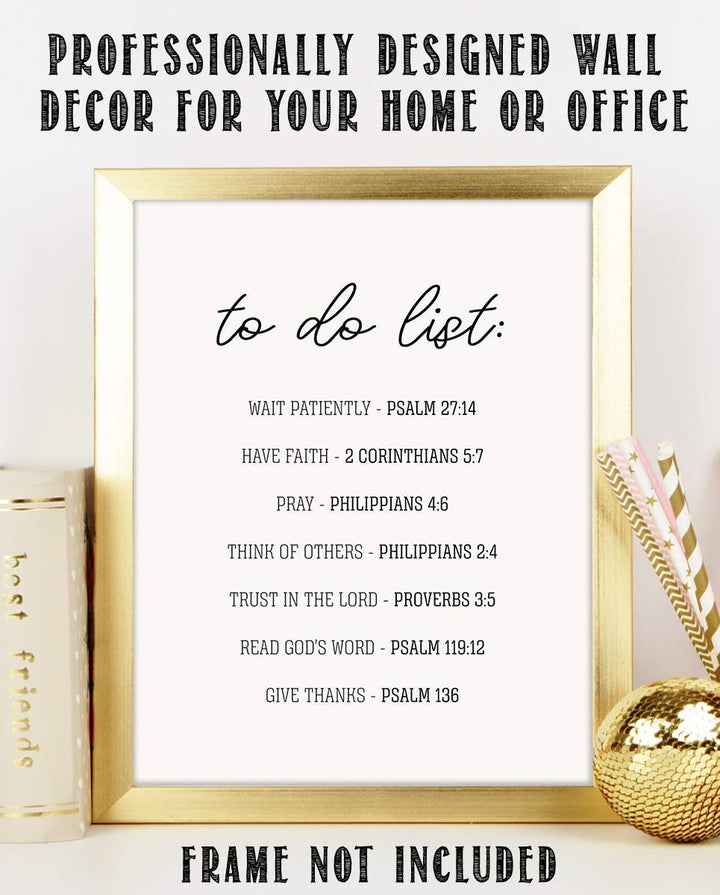 Spiritual"To Do List"- Bible Verse Wall Art-8x10"