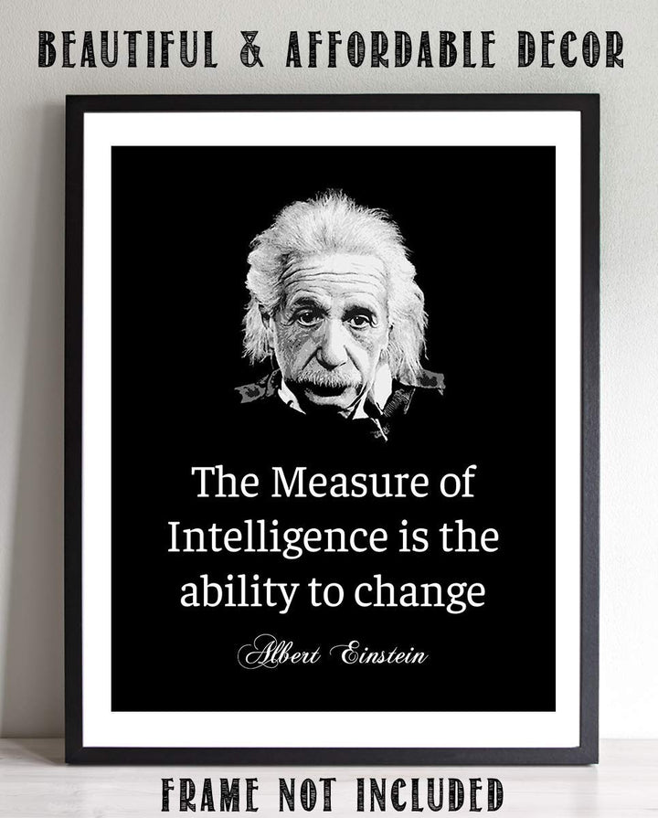 Albert Einstein Quotes Wall Art-"The Measure of Intelligence"- 8 x 10"