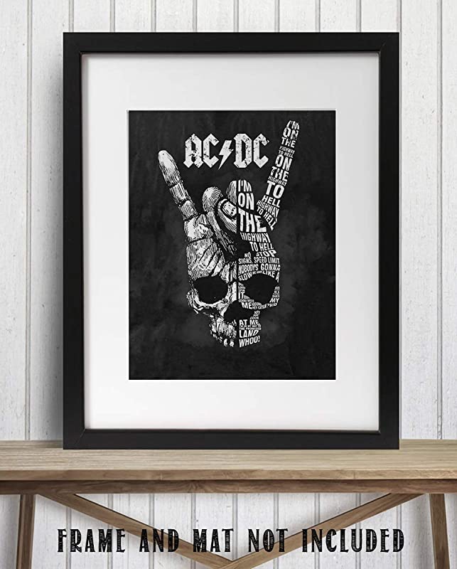 AC~DC Band Song Art Poster"Highway To Hell"- 8 x 10 Wall Print