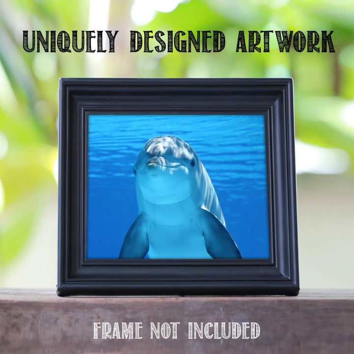 Young Dolphin Saying Hi!- 8 x 10" Print Wall Art- Ready to Frame- Home D?cor, Nursery D?cor &amp; Wall Prints for Animal &amp; Sea Themes &amp; Children&