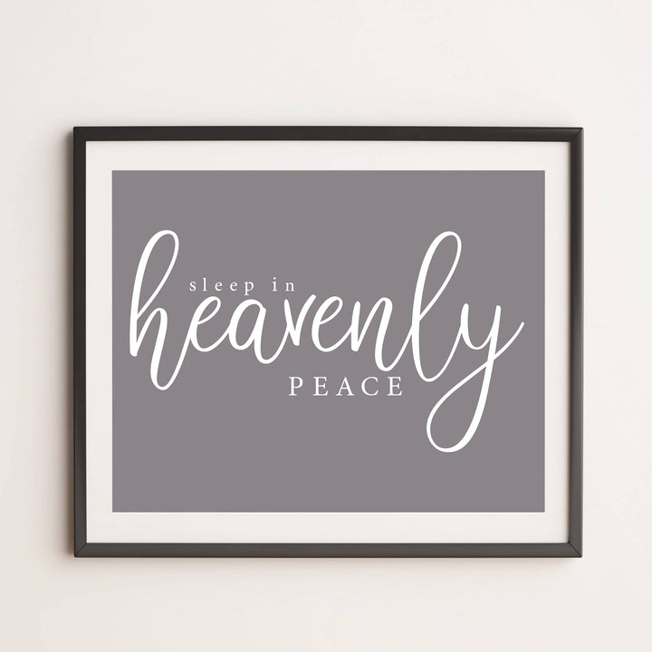Sleep In Heavenly Peace Christmas Song Wall Art -14 x 11" Christian Holiday Music Print -Ready to Frame. Home-Welcome-Kitchen-Farmhouse-Winter Decor. Display Your Christmas Joy! Great Gift!