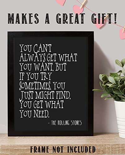 Rolling Stones-"You Can't Always Get What You Want"- Song-Word Art-8 x 10"