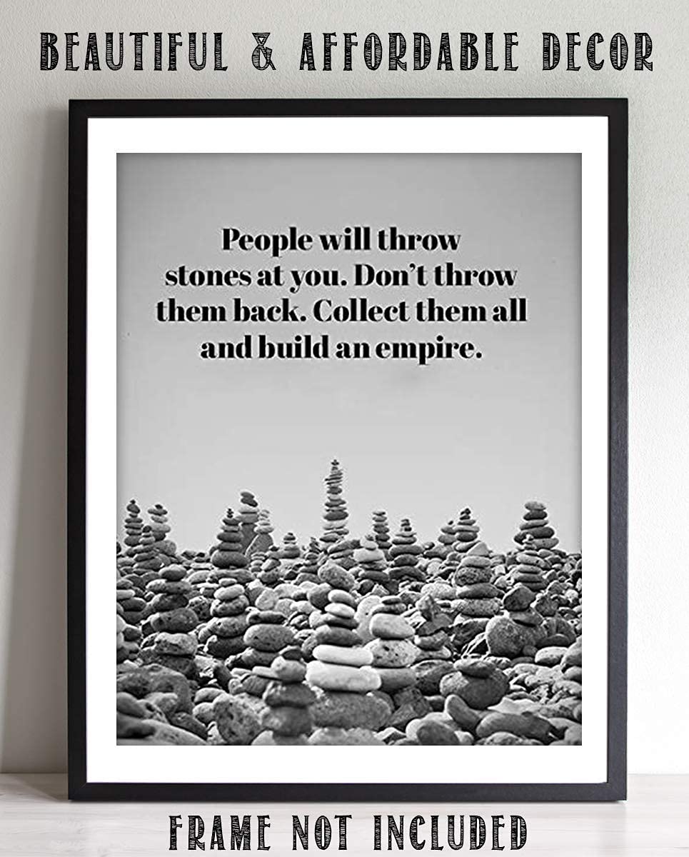 Stones To Build an Empire-Inspirational Wall Art-8 x 10 Print Wall Art Ready to Frame-Motivational Wall Art Ideal for Home D?cor-Office D?cor-Makes a Perfect Gift of Encouragement for Business Friends