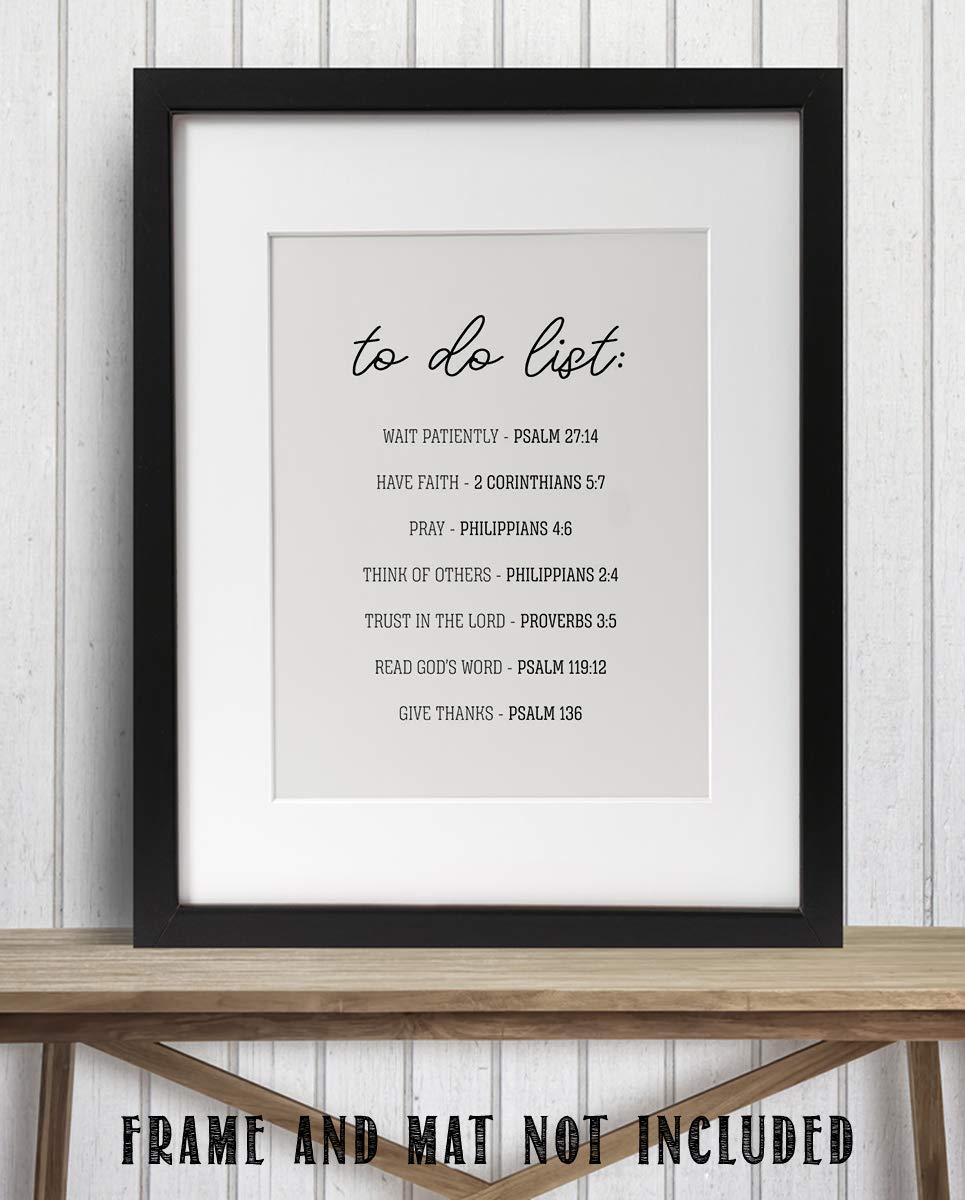 Spiritual"To Do List"- Bible Verse Wall Art-8x10"