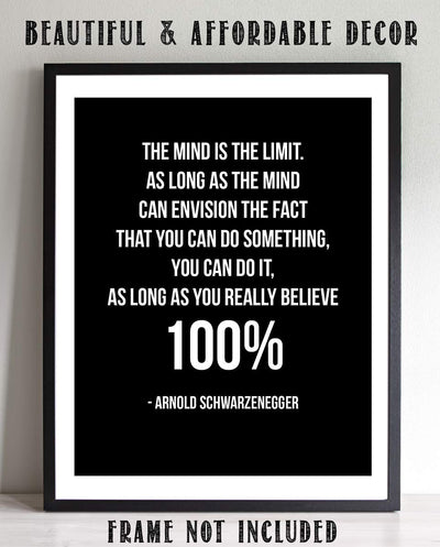 Envision You Can Do It-100%-Arnold Schwarzenegger Quotes Wall Art-8 x 10" Motivational Wall Print-Ready to Frame. Modern Typographic Design. Home-Office-School-Gym D?cor. Perfect Gift for Motivation