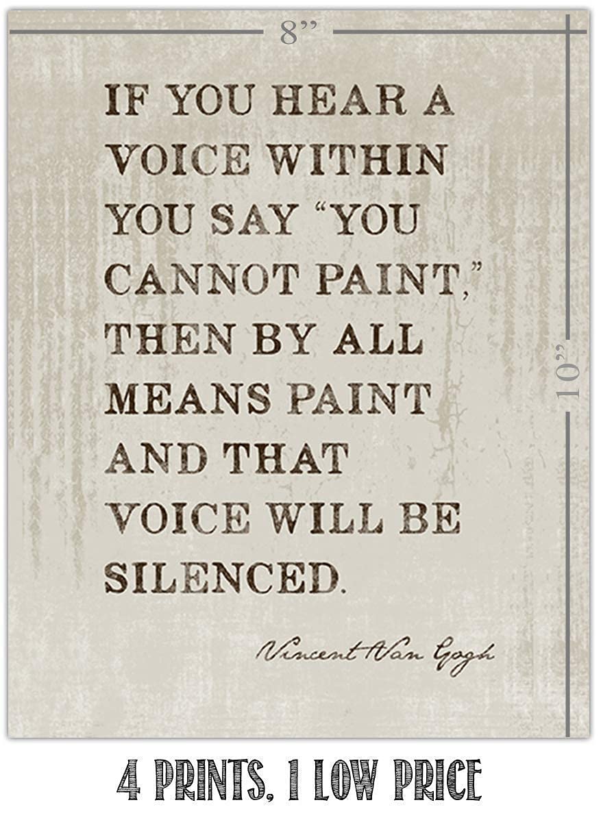 Famous Quotes Wall Art Set-4 (VG) 8 x 10"s Art Wall Prints- Eleanor Roosevelt, Rosa Parks, Mark Twain, Van Gogh-Ready to Frame. Home D?cor, Studio &amp; Office D?cor. Perfect for Motivation &amp; Inspiration.