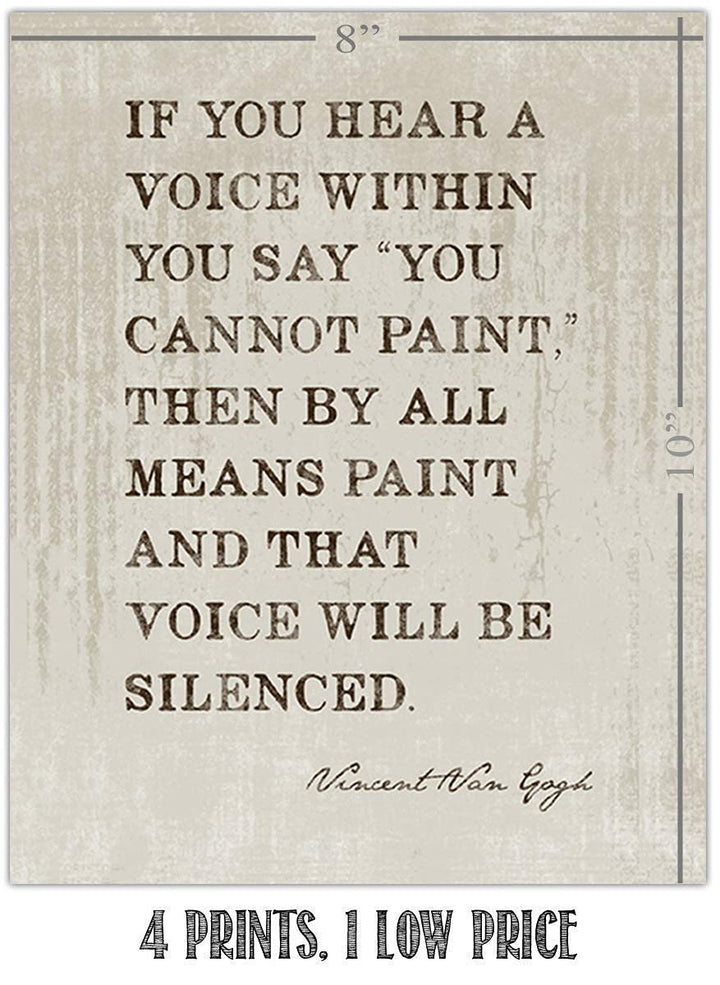 Famous Quotes Wall Art Set-4 (VG) 8 x 10"s Art Wall Prints- Eleanor Roosevelt, Rosa Parks, Mark Twain, Van Gogh-Ready to Frame. Home D?cor, Studio &amp; Office D?cor. Perfect for Motivation &amp; Inspiration.