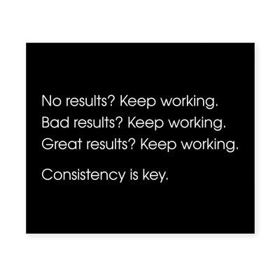 Consistency Is Key Motivational Wall Art Decor -10 x 8" Inspirational Art Print -Ready to Frame. Modern Typographic Design. Perfect Home-Office-Desk-Gym-Success Decor! Great Gift of Motivation!