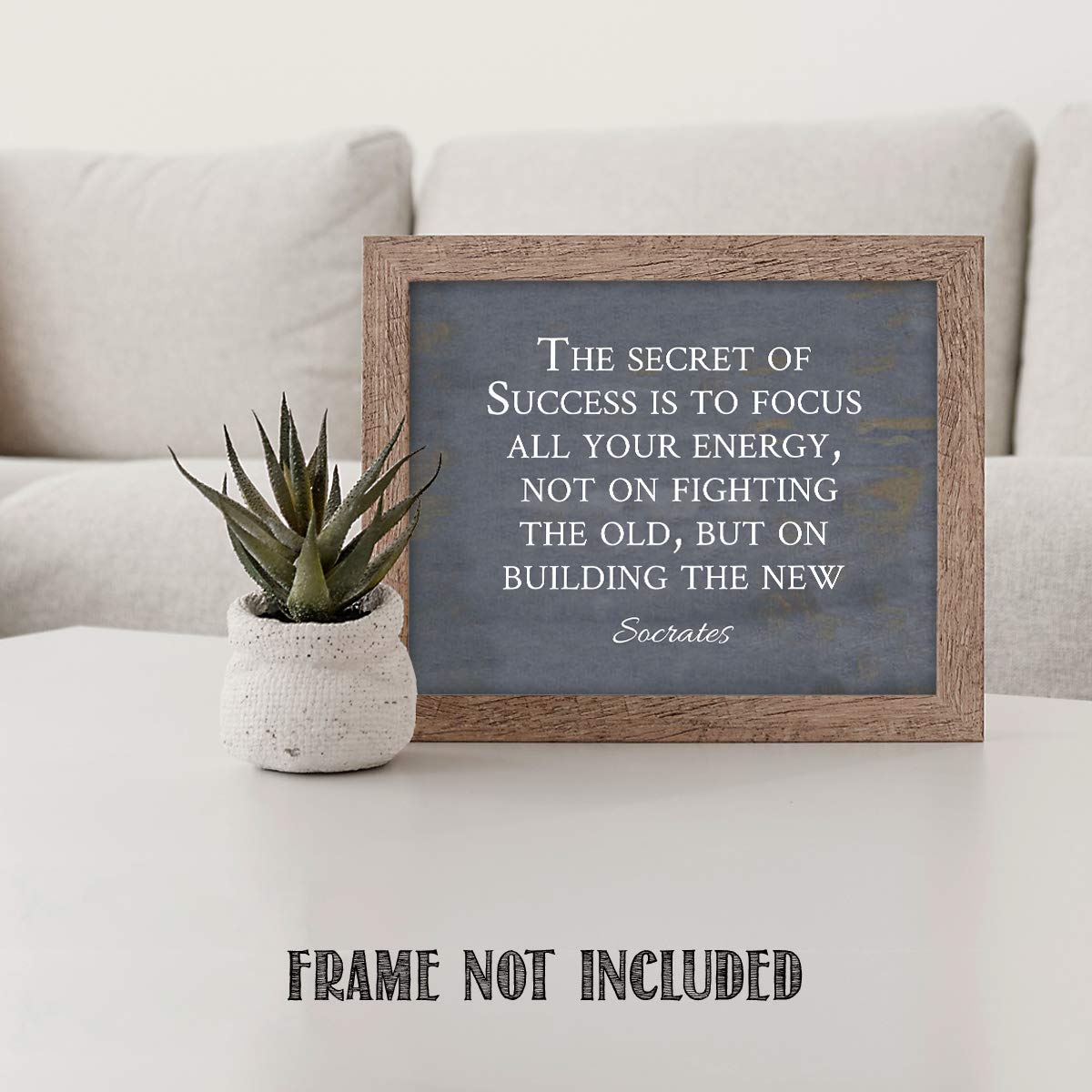 The Secret To Success-Building the New- Socrates Quotes Wall Art- 8 x 10" Motivational Wall Print-Ready to Frame. Modern Typographic Design-Home-Office-School D?cor. Perfect Gift for Motivation.