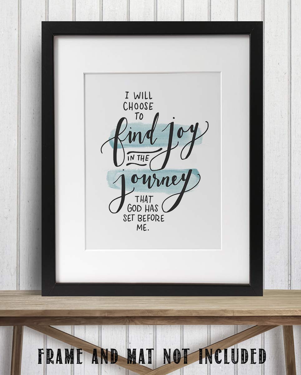 Find Joy in the Journey God Has Set Before You 8 x 10" Spiritual Wall Decor. Modern Typographic Print-Ready to Frame. Home-Office D?cor. Great Christian Gift. Inspiring Reminder To Trust God&