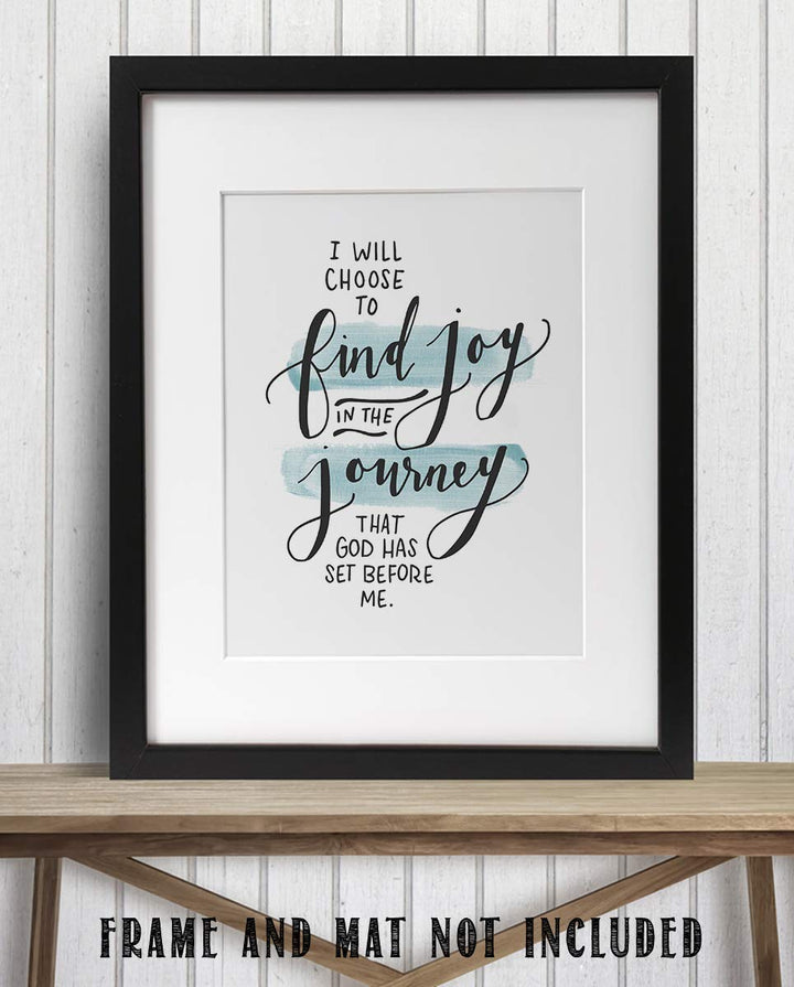 Find Joy in the Journey God Has Set Before You 8 x 10" Spiritual Wall Decor. Modern Typographic Print-Ready to Frame. Home-Office D?cor. Great Christian Gift. Inspiring Reminder To Trust God&