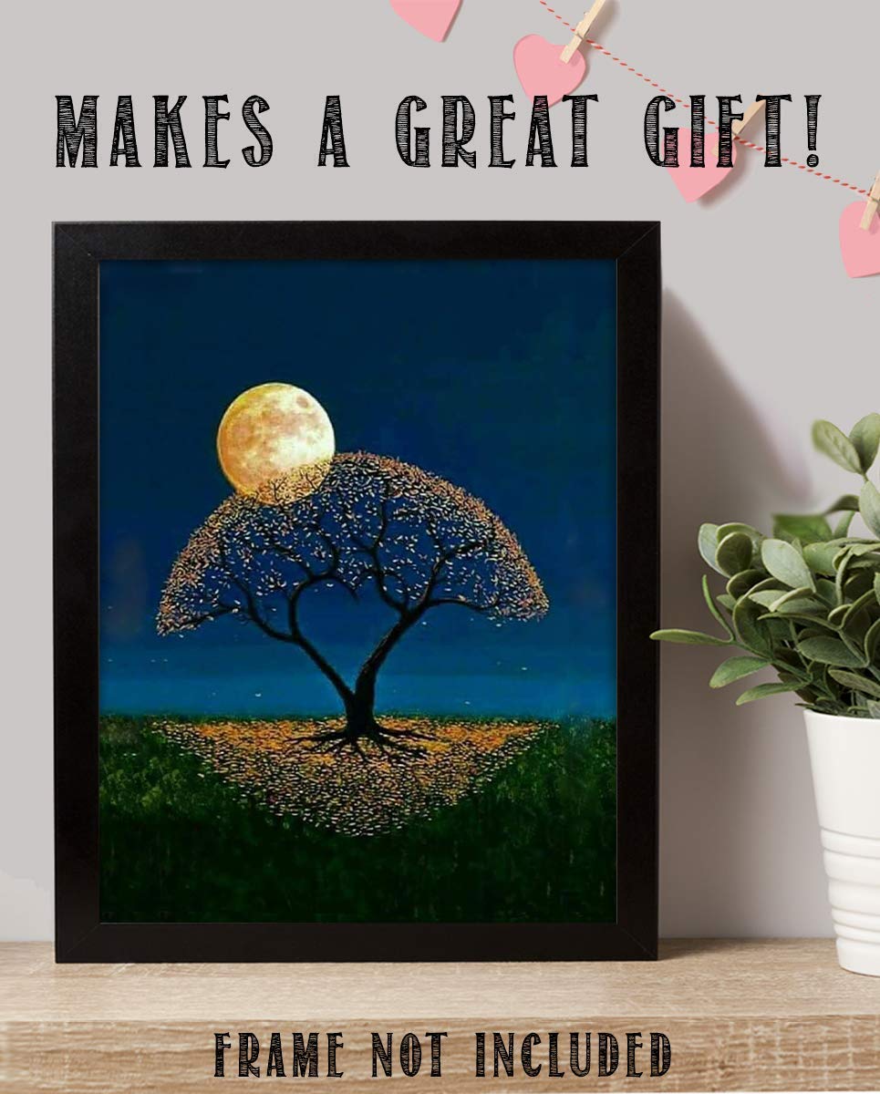 Magical Moon &amp; Electric Tree - 8 x 10 Print Wall Art- Ready to Frame. Home D?cor, Bedroom D?cor &amp; Wall Print. Perfect Nursery Decor, Children&
