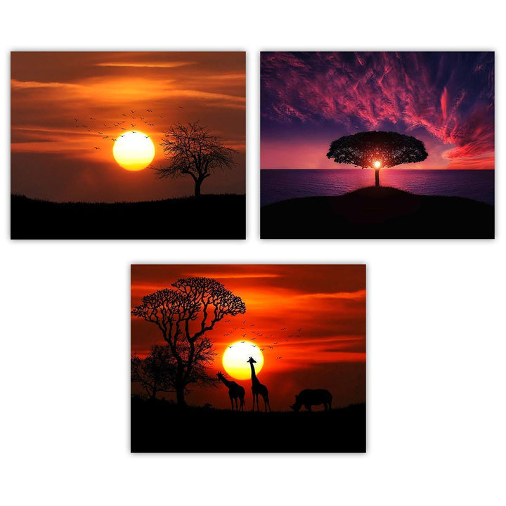 Safari Sunsets- 3 Image Set- 8 x 10&