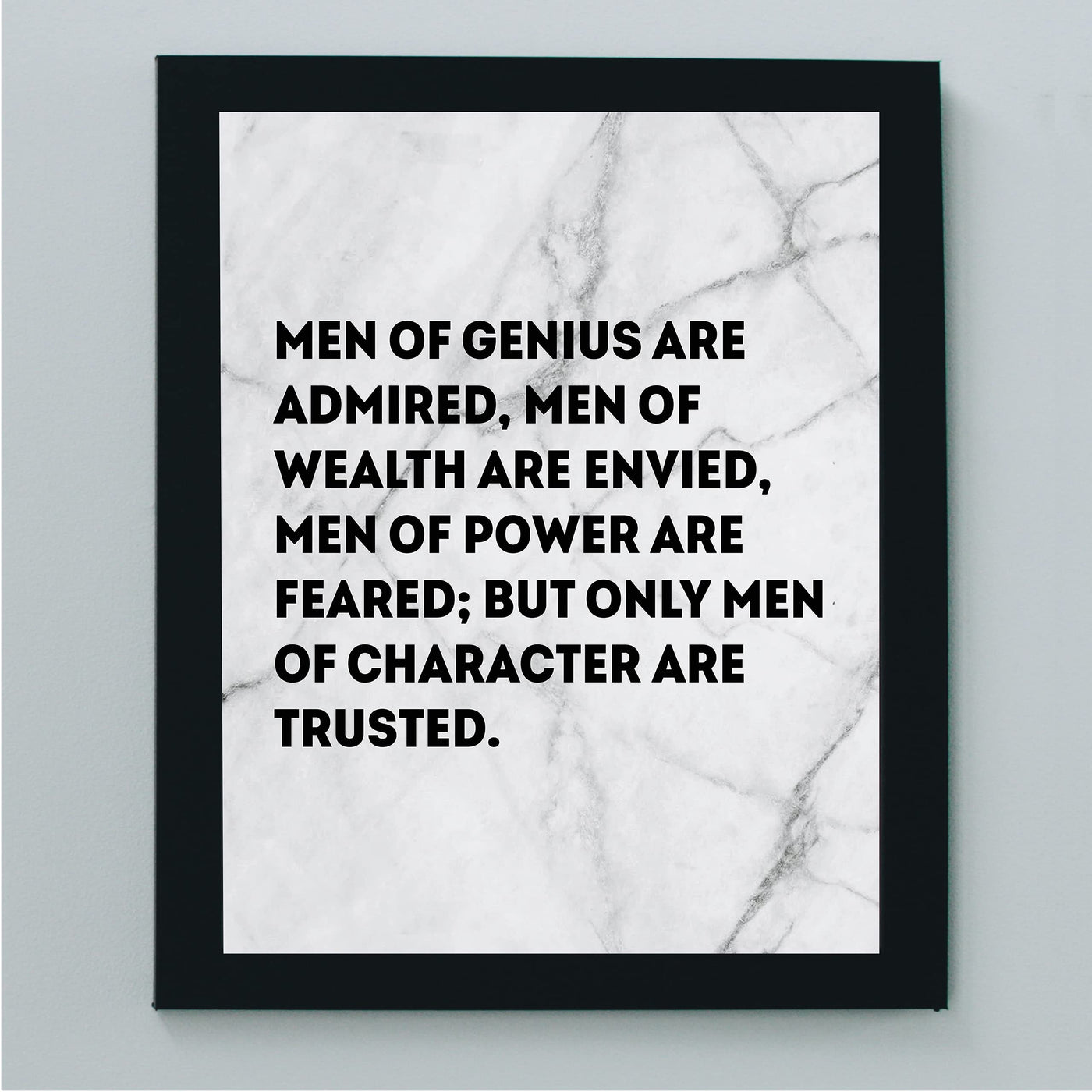 Men of Character Are Trusted Motivational Wall Art -8 x 10" Typographic Man Cave Print -Ready to Frame. Inspirational Home-Office-Men's Club-School Decor. Great Gift & Advice for All Gentlemen!