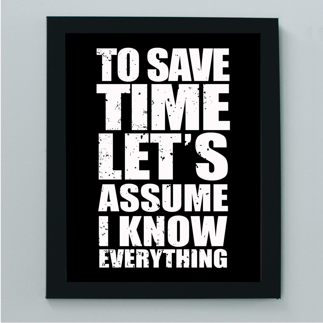 To Save Time Let&