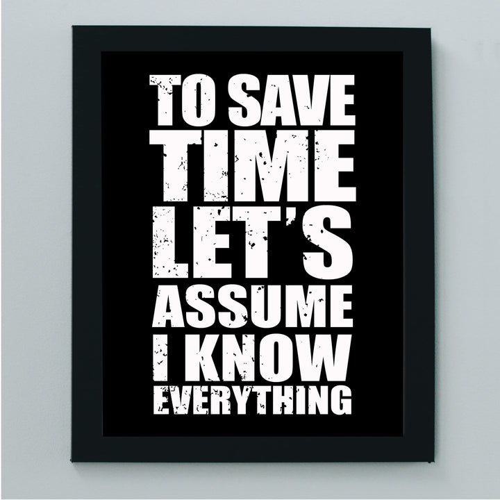 To Save Time Let&