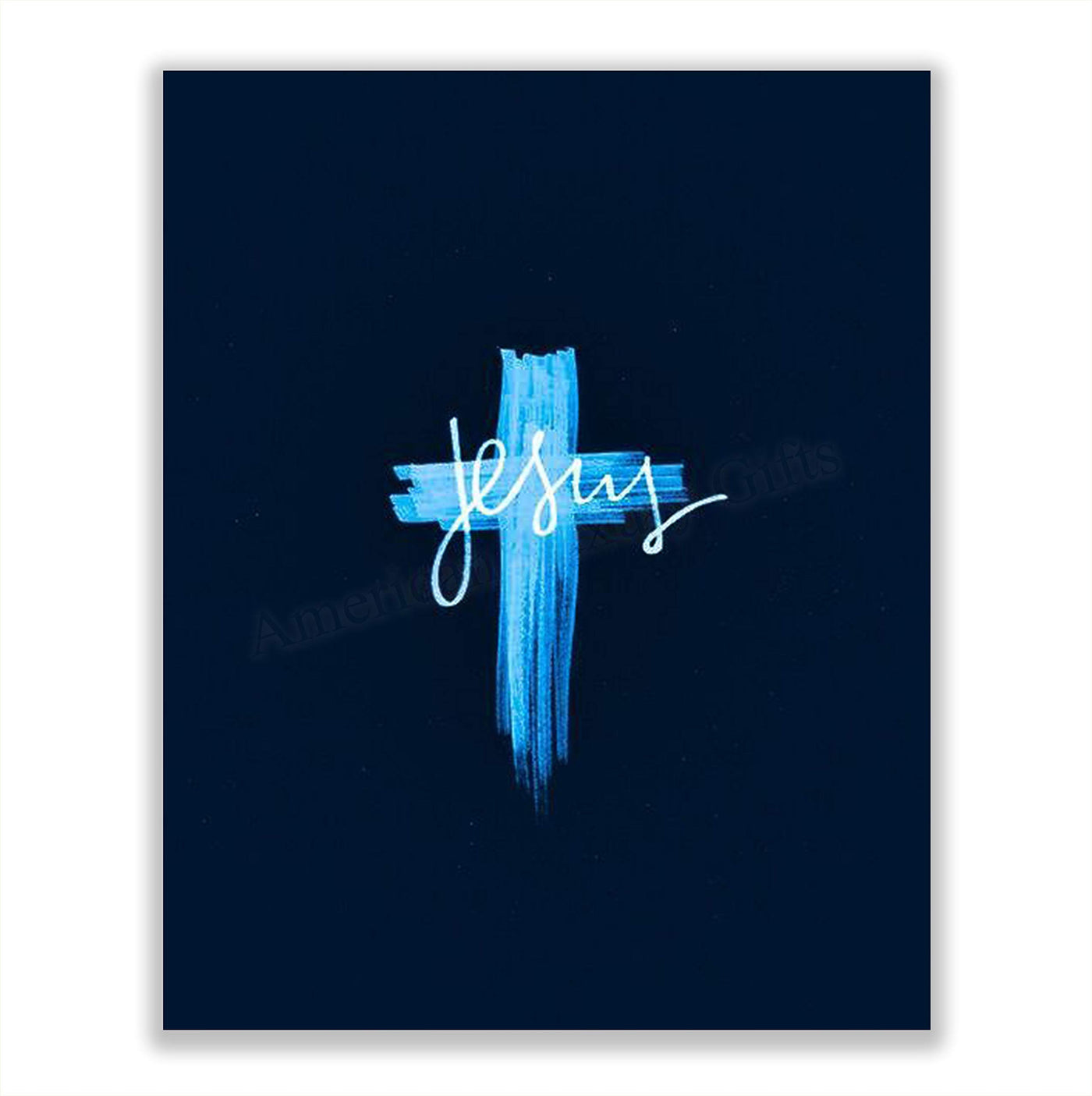 Jesus-Cross- Abstract Spiritual Wall Decor. 8 x 10" Modern Typographic Print-Ready to Frame. Religious Home-Office-Church D?cor. Contemporary Christian Look- Makes a Great Gift!