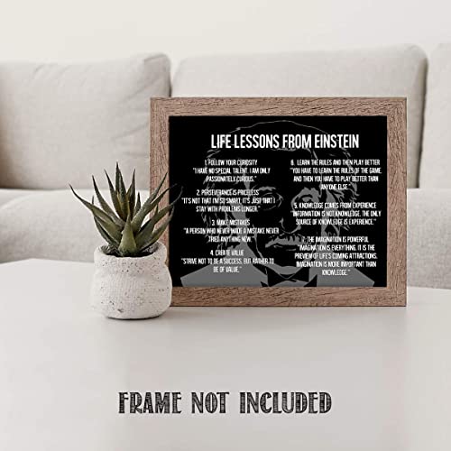 Einstein Quotes Wall Art-"Logical Life Lessons"- 8 x 10"