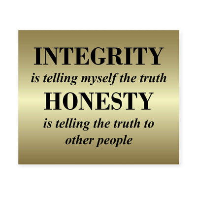 Integrity & Honesty-Telling the Truth Inspirational Wall Art Sign -10 x 8" Motivational Quotes Poster Print -Ready to Frame. Positive Decor for Home-Office-Classroom. Great Gift for Teachers!