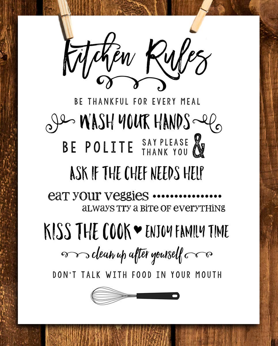  Earus Kitchen Decor Gifts for Mom, Kitchen Rules Wall