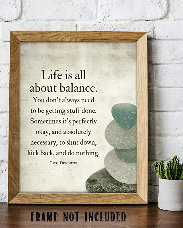 "Life is All About Balance"- Motivational Quotes Wall Art-8 x 10"