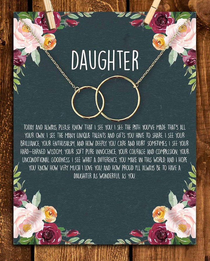 To My Wonderful Daughter 8 x 10" Art Image. Very Proud-Who You Have Become! Wall Art-Ready to Frame. Heartfelt-Inspirational-Keepsake Gift. For Any Daughter On Special Occasions (No Chain Included).