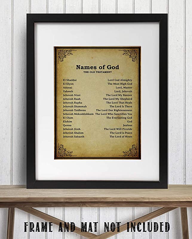 "Names of God- Old Testament-Meanings"- Bible Wall Art. 10 x 8"