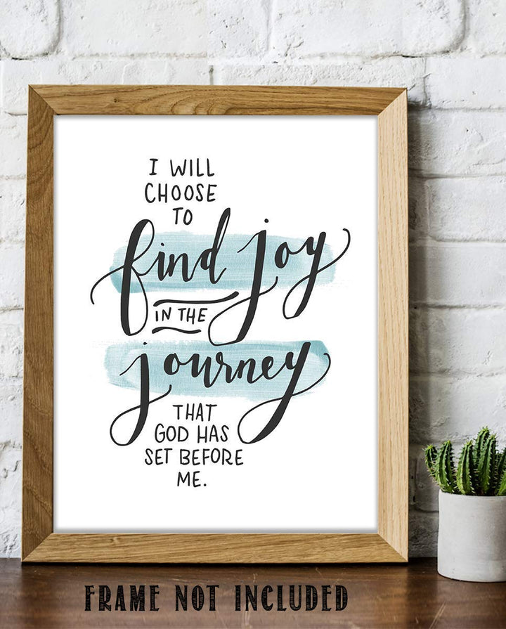 Find Joy in the Journey God Has Set Before You 8 x 10" Spiritual Wall Decor. Modern Typographic Print-Ready to Frame. Home-Office D?cor. Great Christian Gift. Inspiring Reminder To Trust God&