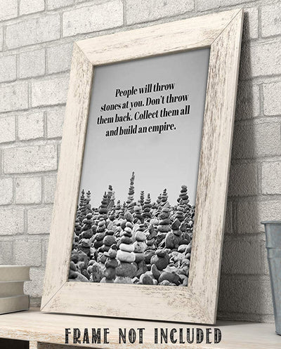 Stones To Build an Empire-Inspirational Wall Art-8 x 10 Print Wall Art Ready to Frame-Motivational Wall Art Ideal for Home D?cor-Office D?cor-Makes a Perfect Gift of Encouragement for Business Friends