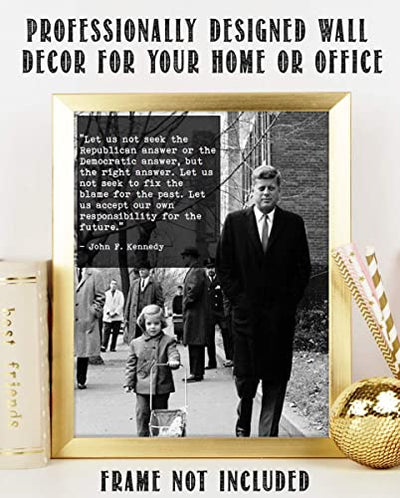 John F. Kennedy Quotes Wall Art- “Let Us Seek the Right Answer”- 8 x 10"