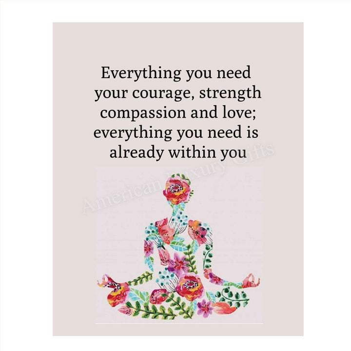Everything You Need-Inspirational Wall Art in Yoga Pose-8 x 10 Print Wall Art Ready to Frame. Home D?cor, Office D?cor &amp; Wall Print. This Motivational Quote Makes a Perfect Gift to Show Your Belief.