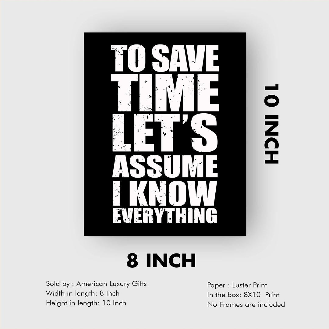 To Save Time Let&
