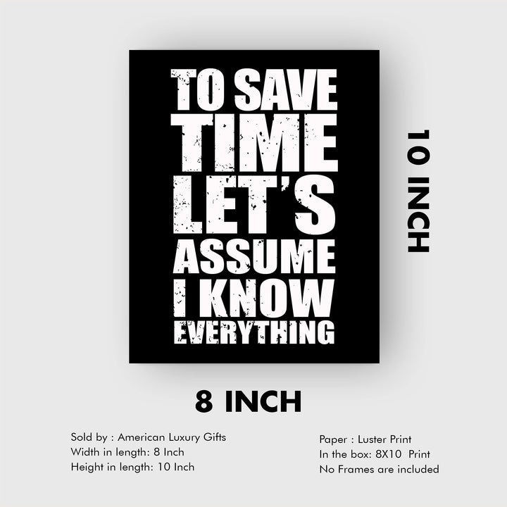 To Save Time Let&