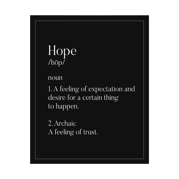 Definition of Hope Inspirational Wall Sign -8 x 10" Christian Art Print-Ready to Frame. Modern Typographic Design. Home-Office-Family Room-Church-Religious Decor. Great Gift of Inspiration!