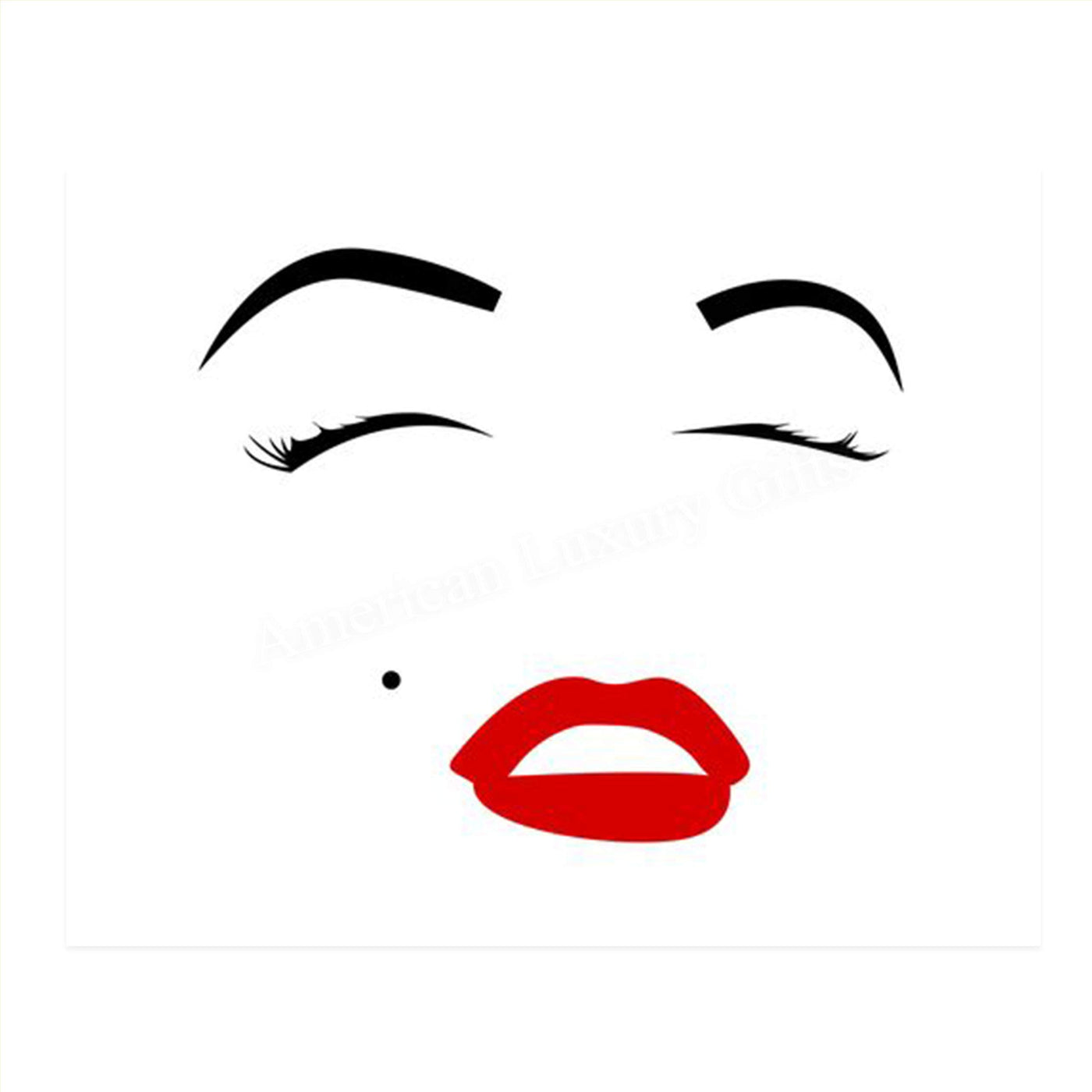 Marilyn Monroe Silhouette Wall Art- 10 x 8" Wall Print Art- Marilyn's Famous Red Lipstick Smile- Ready to Frame. Modern Home - Office D?cor. Perfect Gift for Marilyn Monroe Fans & Aspiring Beauties.