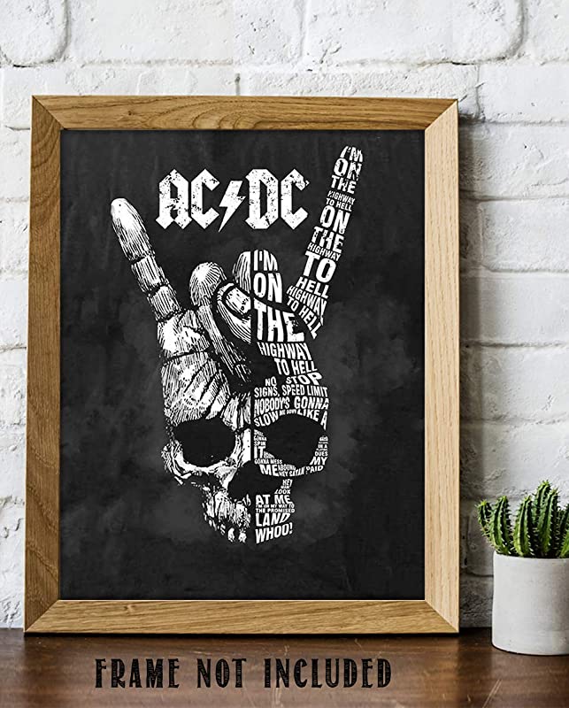 AC~DC Band Song Art Poster"Highway To Hell"- 8 x 10 Wall Print