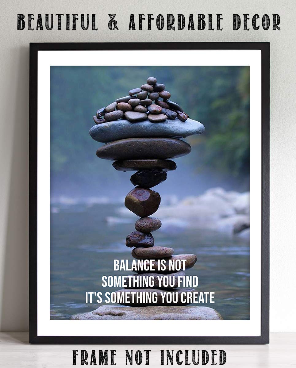 "Balance is Something You Create"- Motivational Wall Art Sign-8 x 10"