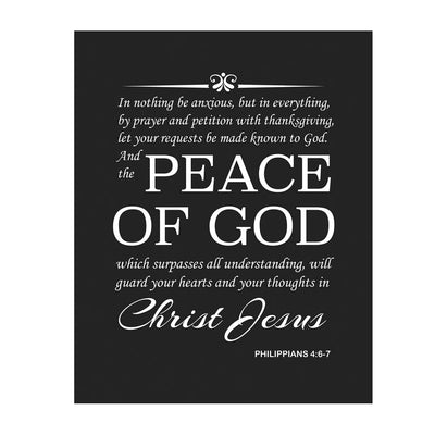 Peace of God Will Guard Your Hearts and Your Thoughts- Philippians 4:6-7 Bible Verse Wall Print- 8 x 10"- Ready To Frame. Inspirational Scripture Wall Art Ideal for Home-Office-Church D?cor.