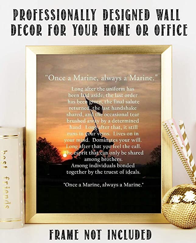 "Once a Marine, Always a Marine"-Marine Corps Creed-Wall Art- 8 x 10"