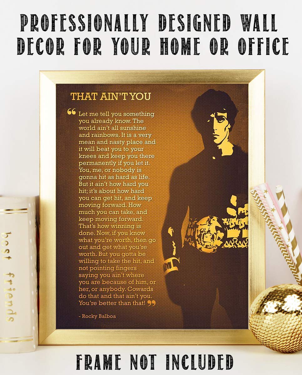 Rocky Balboa Quotes Wall Art- ?That Ain&