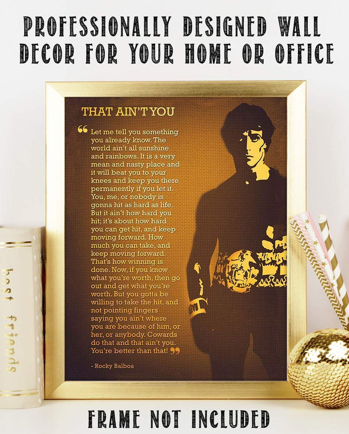 Rocky Balboa Quotes Wall Art- ?That Ain&