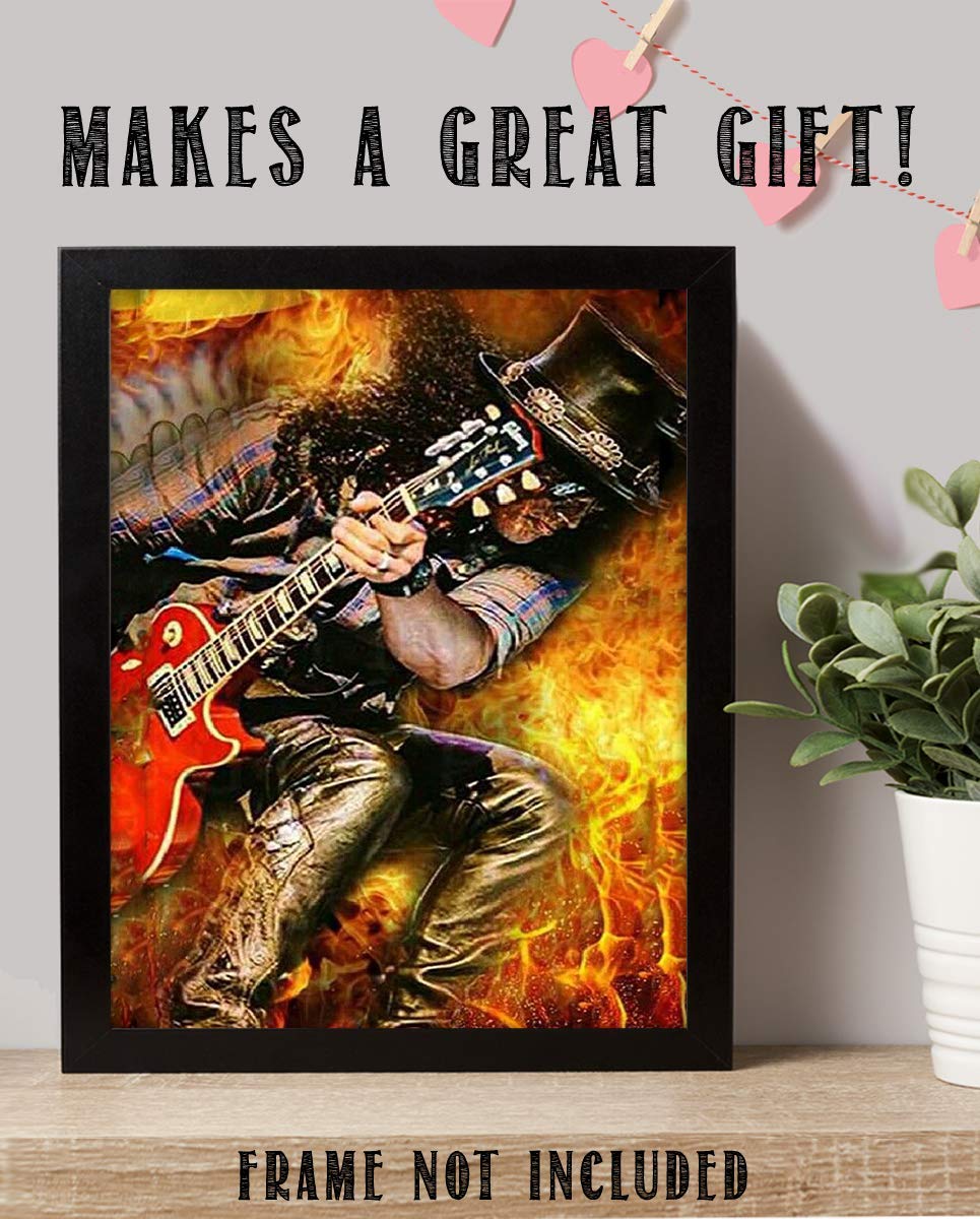 "Slash Ripping Guitar"-Abstract Art Print-8 x 10"